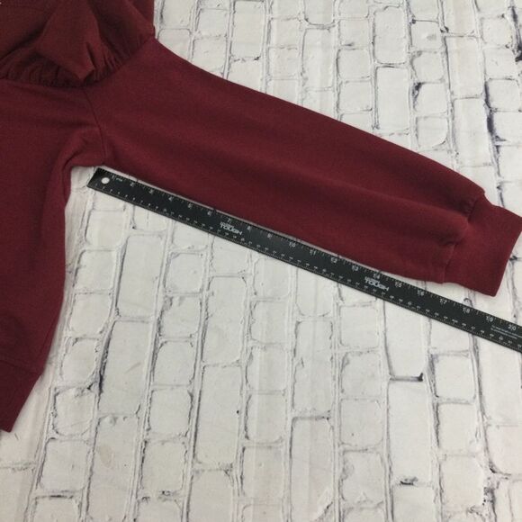TCEC Sweatshirt Women’s Size Large Color Burgundy Ruffle Pullover - Picture 9 of 9